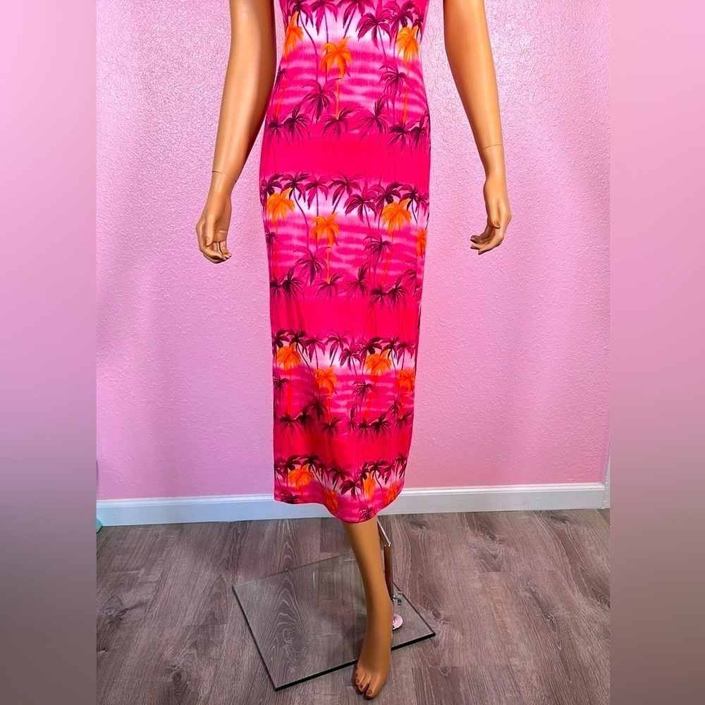 Y2K HAWAIIAN POOL SIDE DRESS perfect bathing suit cover Barbie Core Pink like … - Picture 8 of 12